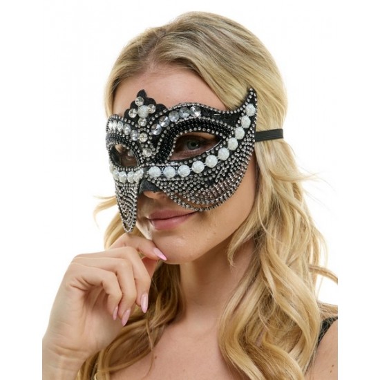 Black Jeweled Half Mask Black Jeweled Half Mask
