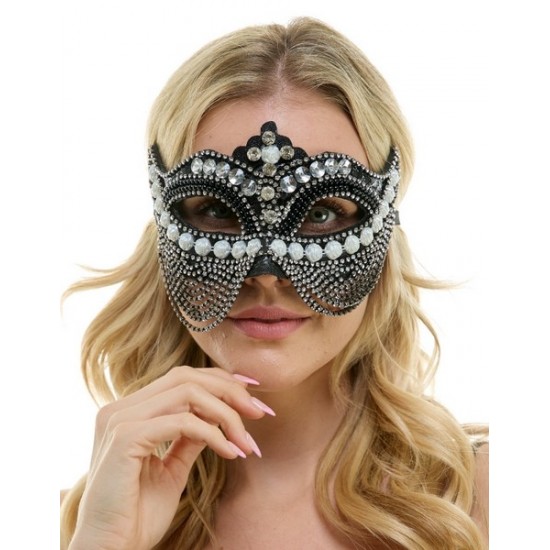 Black Jeweled Half Mask Black Jeweled Half Mask