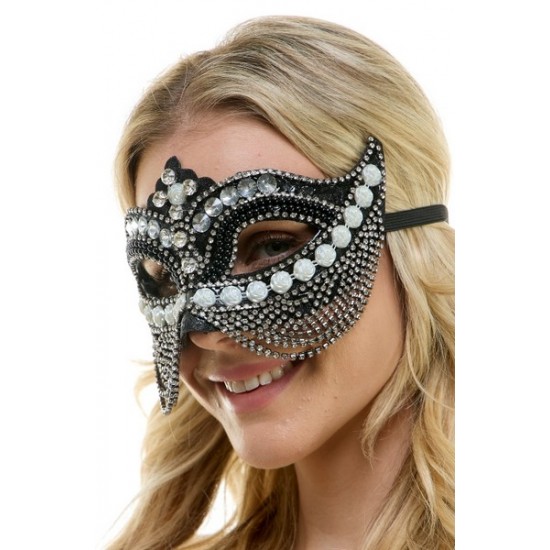 Black Jeweled Half Mask Black Jeweled Half Mask