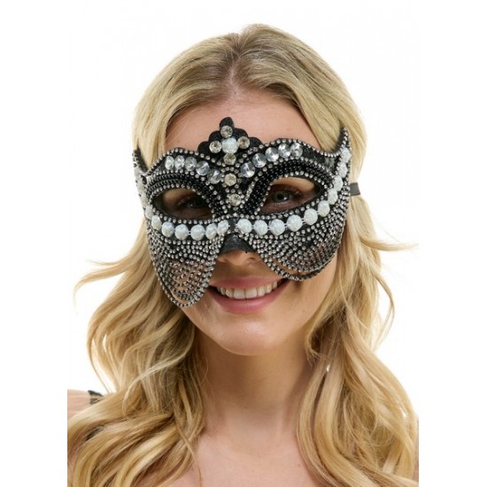 Black Jeweled Half Mask Black Jeweled Half Mask
