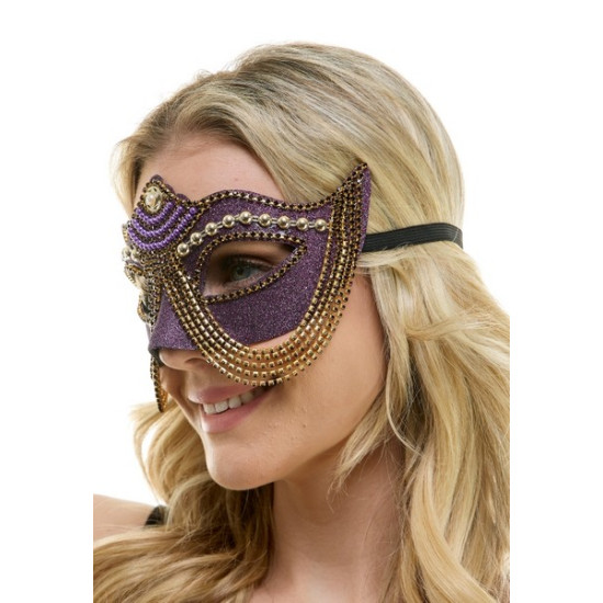 Purple Jeweled Half Mask Purple Jeweled Half Mask