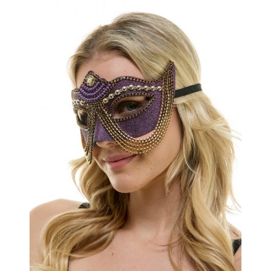 Purple Jeweled Half Mask Purple Jeweled Half Mask