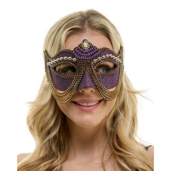 Purple Jeweled Half Mask Purple Jeweled Half Mask