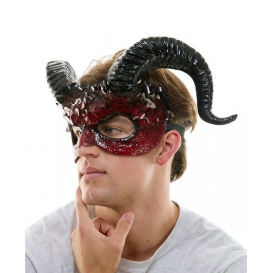 Red Demon Ram Horn Mask Red Demon Ram Horn Mask