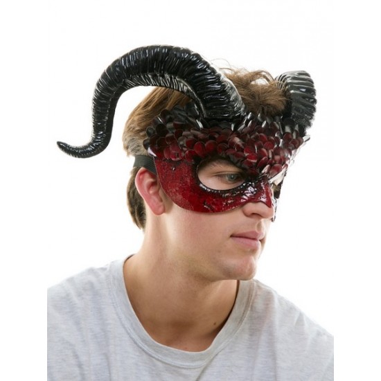 Red Demon Ram Horn Mask Red Demon Ram Horn Mask