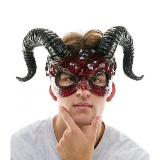 Red Demon Ram Horn Mask Red Demon Ram Horn Mask