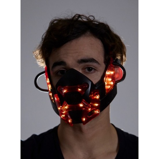 Light-Up Red Cyberpunk Gas Mask Light-Up Red Cyberpunk Gas Mask