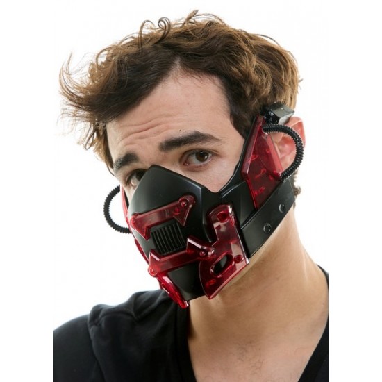 Light-Up Red Cyberpunk Gas Mask Light-Up Red Cyberpunk Gas Mask