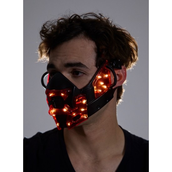 Light-Up Red Cyberpunk Gas Mask Light-Up Red Cyberpunk Gas Mask