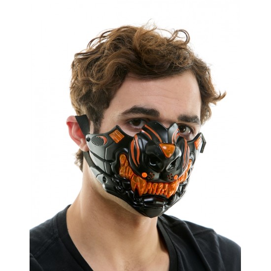 Light-Up Orange Mecha Beast Mask Light-Up Orange Mecha Beast Mask