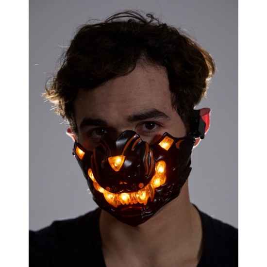 Light-Up Orange Mecha Beast Mask Light-Up Orange Mecha Beast Mask