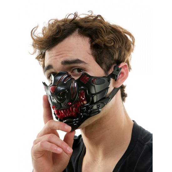 Light-Up Red Mecha Beast Mask Light-Up Red Mecha Beast Mask