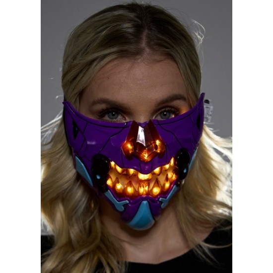 Light-Up Red Fangs Mecha Cyberpunk Mask Light-Up Red Fangs Mecha Cyberpunk Mask
