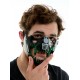 Light-Up Black Cyberpunk Mask with Green Fangs