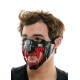 Light-Up Black Cyberpunk Mask with Red Fangs