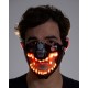 Light-Up Black Cyberpunk Mask with Red Fangs