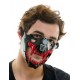 Light-Up Black Cyberpunk Mask with Red Fangs