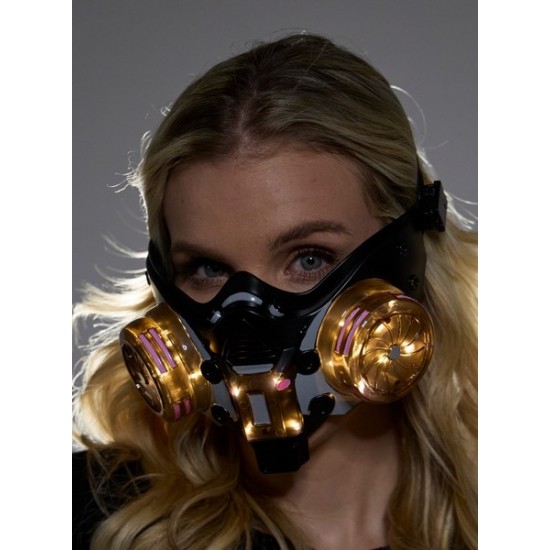 Light-Up Gold Cyberpunk Mask