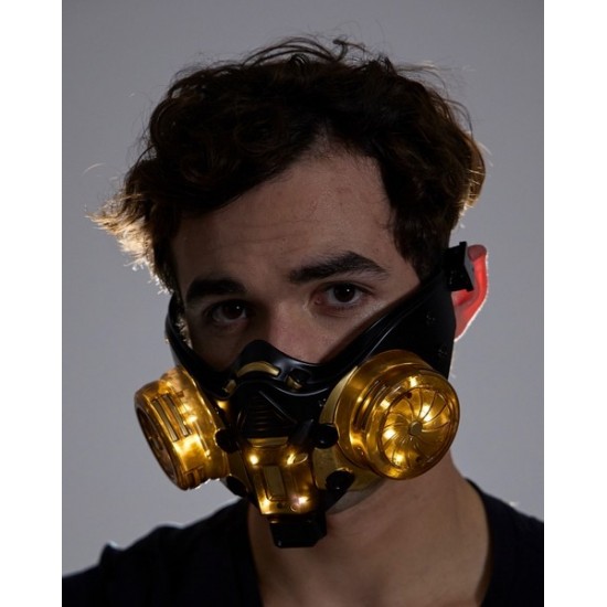 Light-Up Gold Cyberpunk Mask Light-Up Gold Cyberpunk Mask