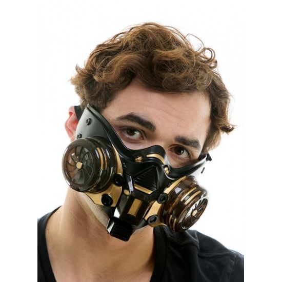 Light-Up Gold Cyberpunk Mask Light-Up Gold Cyberpunk Mask