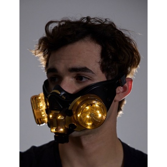Light-Up Gold Cyberpunk Mask Light-Up Gold Cyberpunk Mask