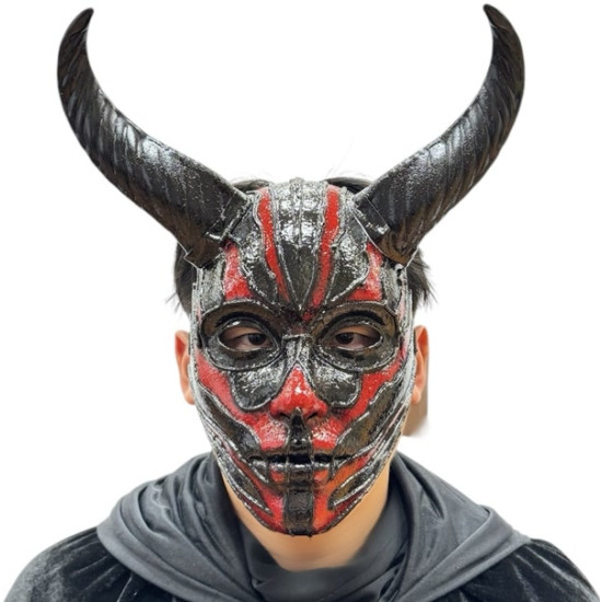 Red Horned Demon Mask