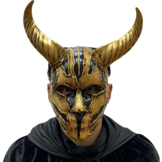 Gold Horned Demon Mask