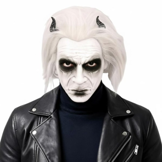 White Demon Horn Mask