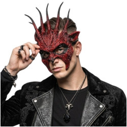 Red Spiked Horn Demon Mask