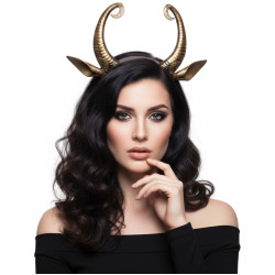 Gold Horned Headband with Ears