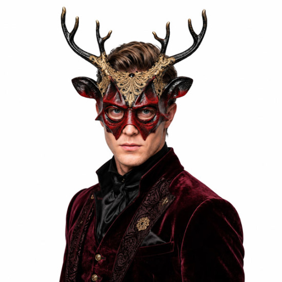 Gothic Deer Antler Skull Mask