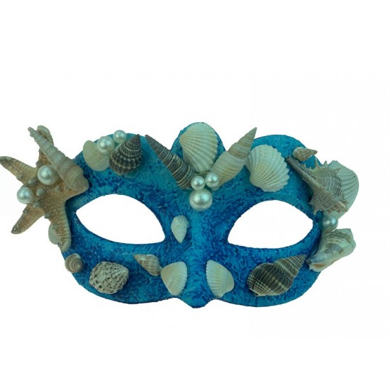 Blue Seashell Masquerade Mask