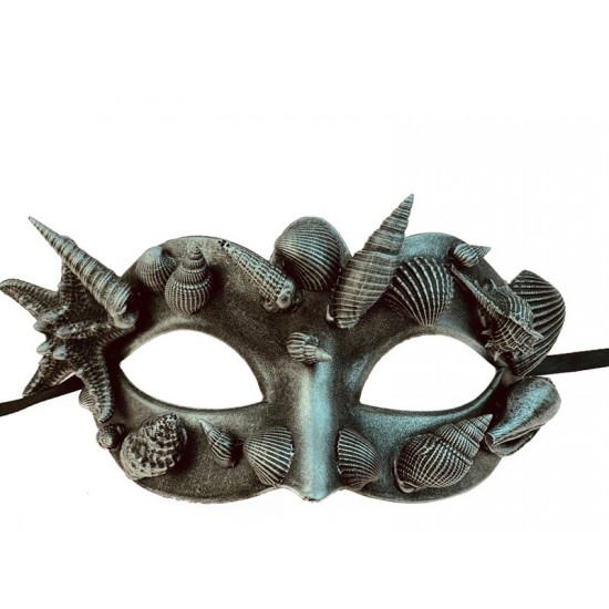 Silver Seashell Masquerade Mask