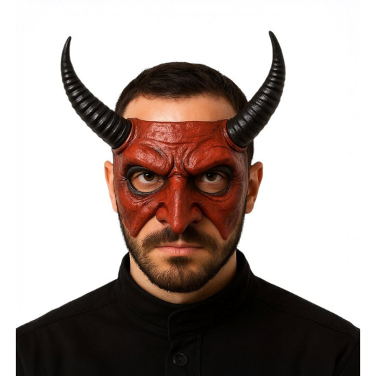Red Horned Devil Mask