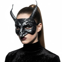 Silver Horns Devil Mask