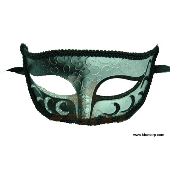 Black Silver Embossed Half Mask Black Silver Embossed Half Mask
