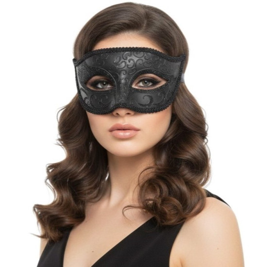 Black Embossed Half Mask