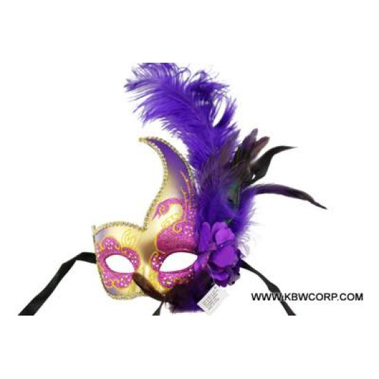 Purple Gold Feather Mask Purple Gold Feather Mask