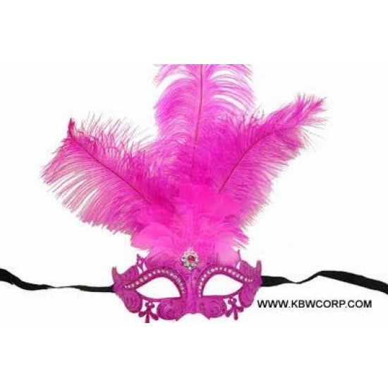 Hot Pink Feather Mask Hot Pink Feather Mask