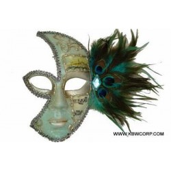 Green Peacock Moon Mask