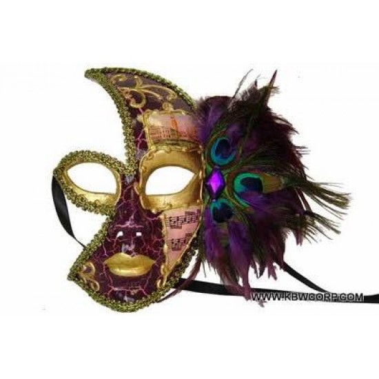 Purple Peacock Moon Mask