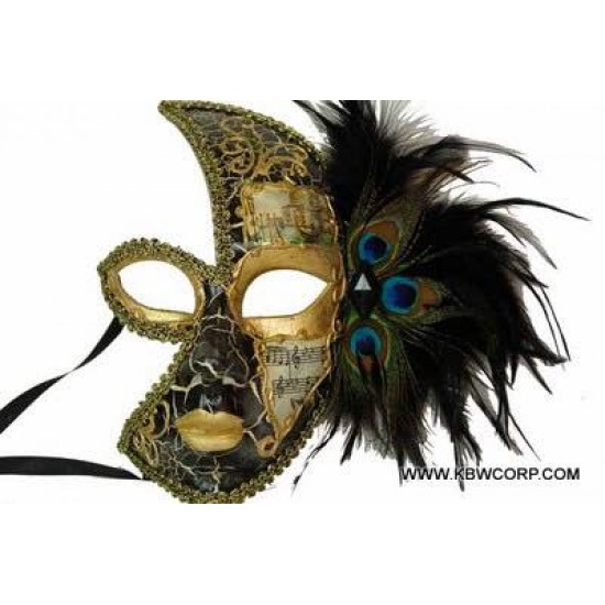 Black Peacock Moon Mask
