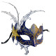 Blue Gold Venetian Flower Mask
