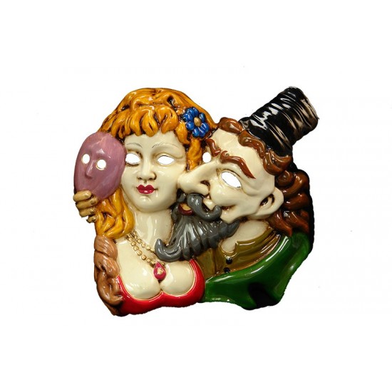 Porcelain Couple Carnival Mask Decor
