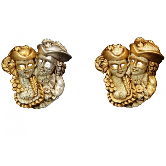 Antique Gold Porcelain Couple Decor - Assorted