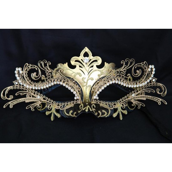 Gold Masquerade Mask with Gems