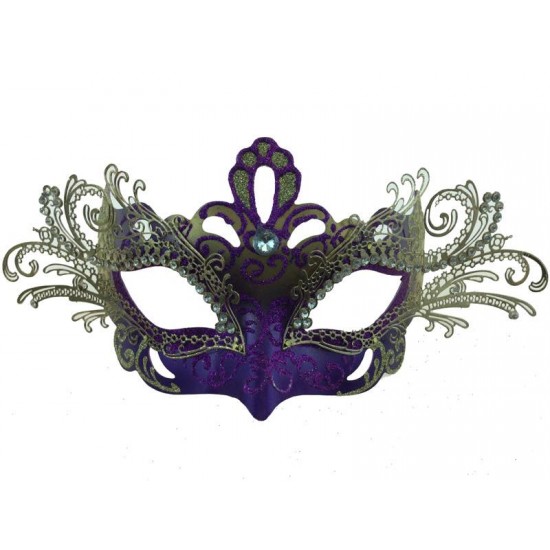 Purple Masquerade Mask with Gems
