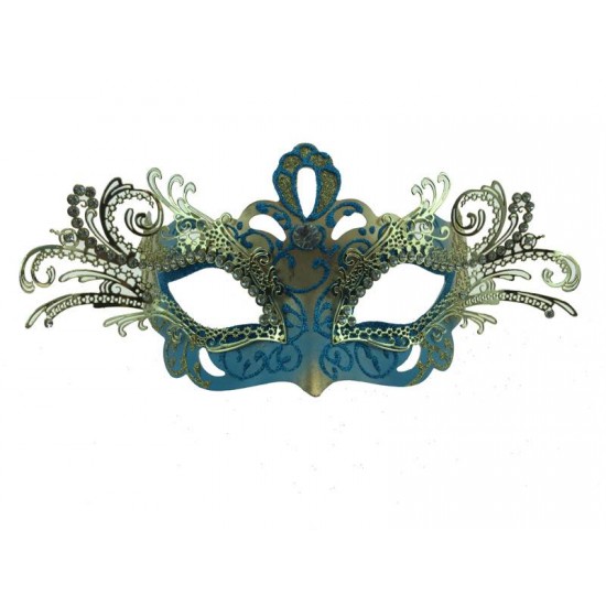 Blue Masquerade Mask with Gems