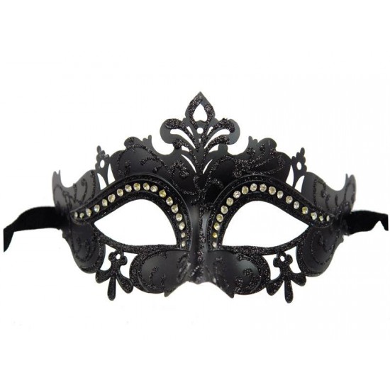 Black Masquerade Mask with Gems