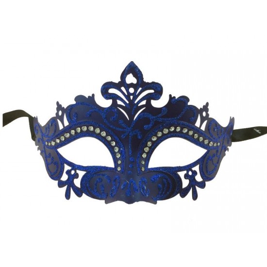 Blue Masquerade Mask with Gems